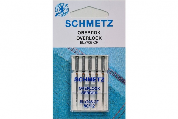 Иглы Schmetz для оверлока ELx705 CF №80, 5 шт в Каменке